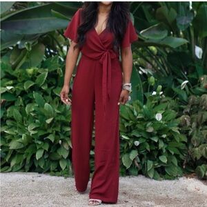 Leith Burgundy Jumpsuit